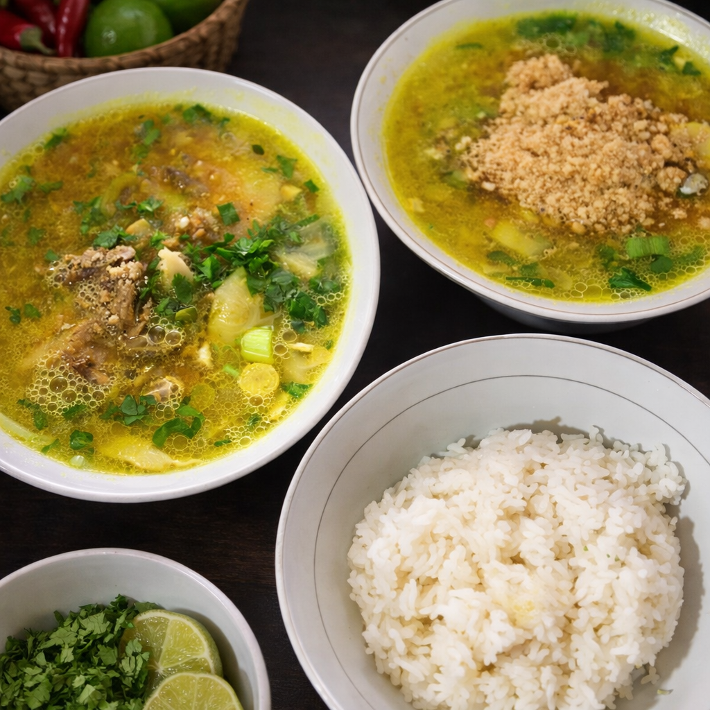 Soto Ayam Campur + Nasi + Air Mineral